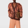 Cloud Leopard Cardigan mit V-Ausschnitt
