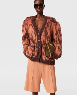 Cloud Leopard Cardigan mit V-Ausschnitt
