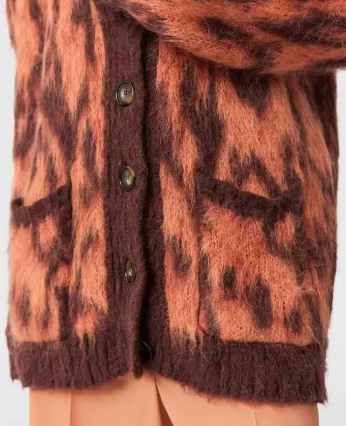 Cloud Leopard Cardigan mit V-Ausschnitt