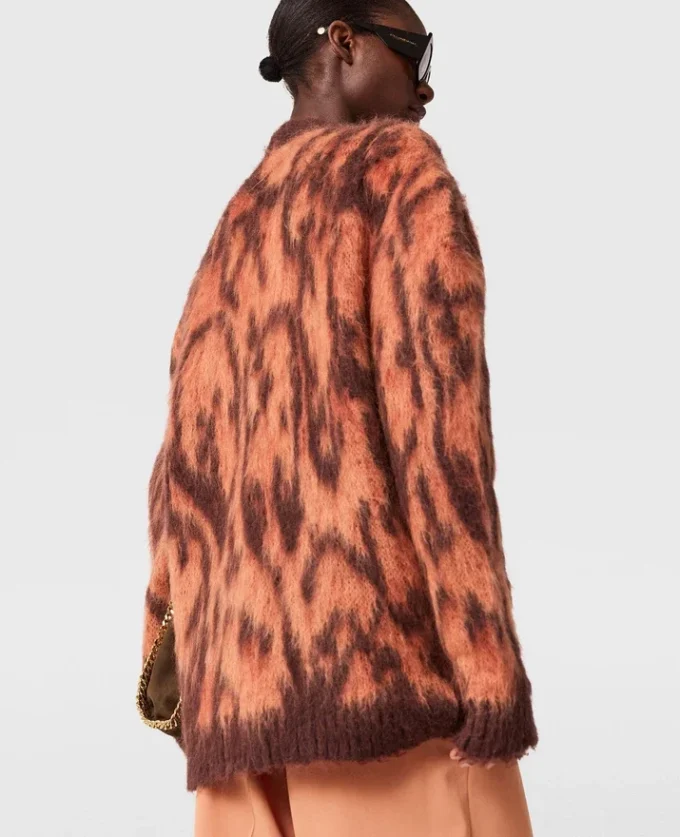 Cloud Leopard Cardigan mit V-Ausschnitt