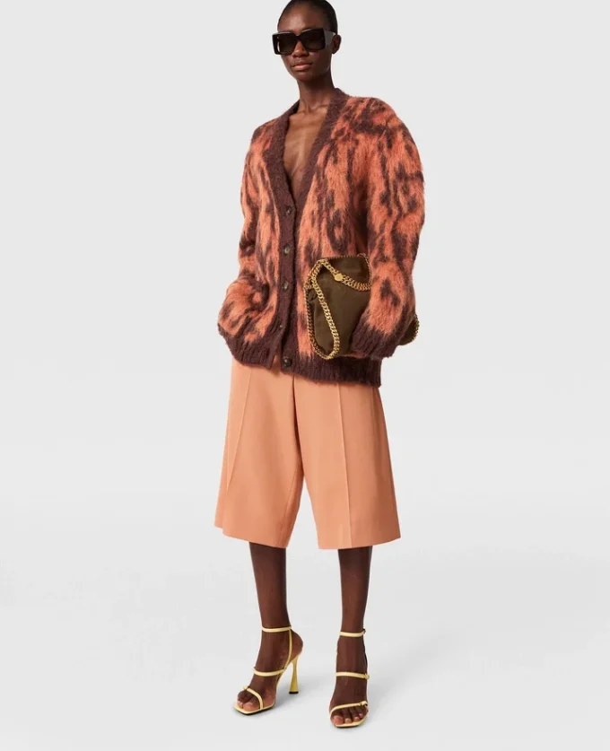 Cloud Leopard Cardigan mit V-Ausschnitt
