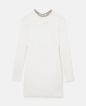 Cocktail-Minikleid mit Kristallkragen