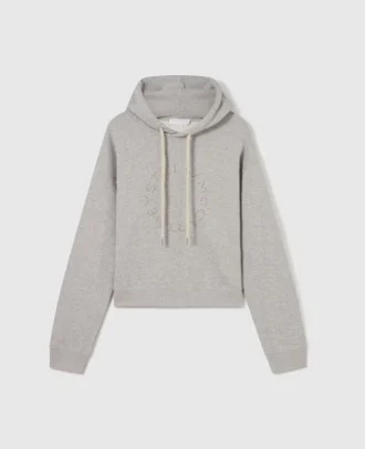 Cropped Hoodie mit Logo-Stickerei