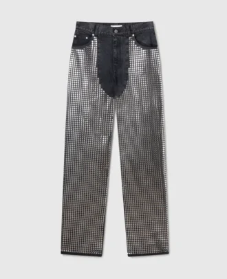 Denim-Chap-Jeans mit Spiegelverzierung
