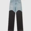 Denim-Jeans mit Patchwork-Einsätzen