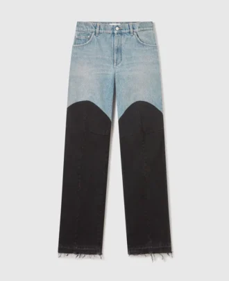Denim-Jeans mit Patchwork-Einsätzen