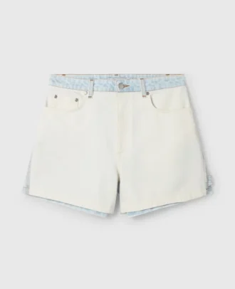 Denim-Shorts mit Einsätzen