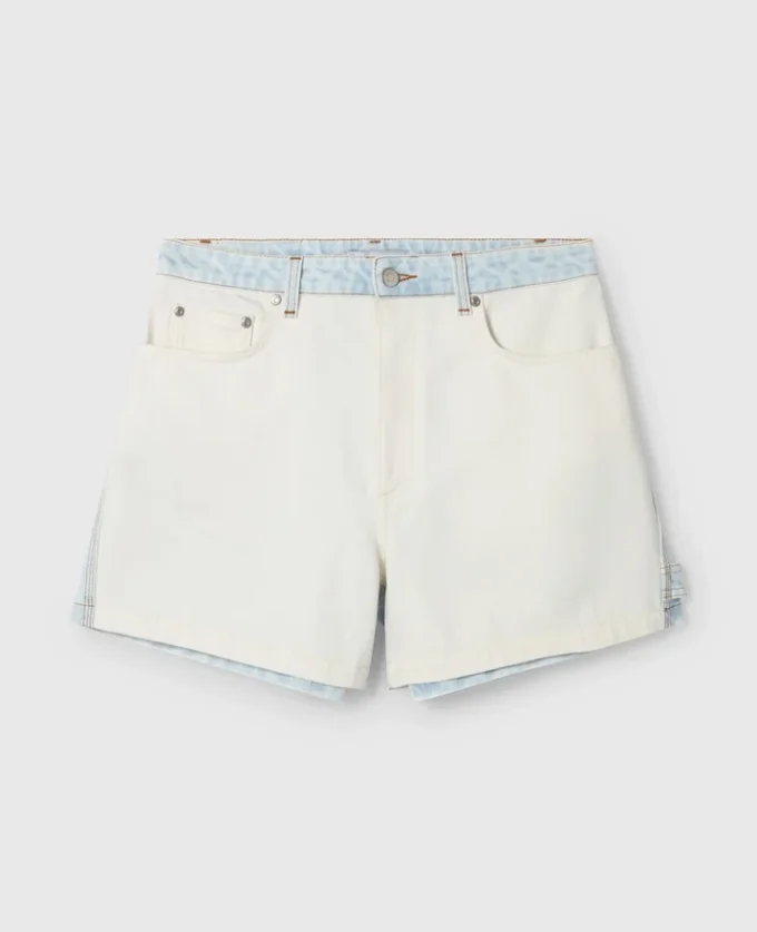 Denim-Shorts mit Einsätzen