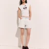 Denim-Shorts mit Einsätzen