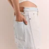 Denim-Shorts mit Einsätzen