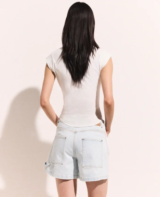Denim-Shorts mit Einsätzen