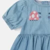 Denimkleid mit Marienkäfer-Stickerei