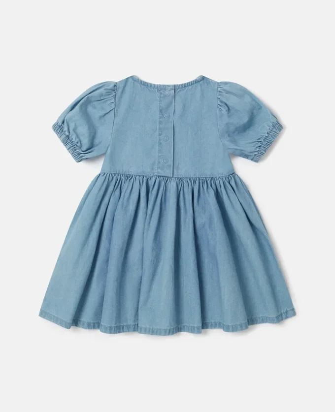 Denimkleid mit Marienkäfer-Stickerei