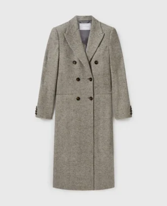 Doppelreihiger Tweed-Langmantel