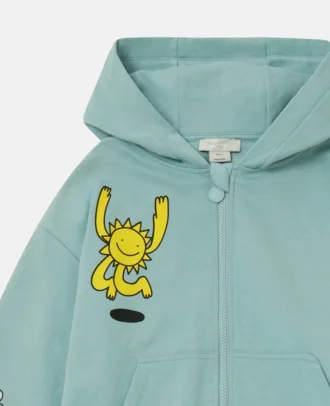 Earth Friends Grafik-Hoodie mit Reißverschluss