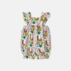 Earth Friends Print Romper mit Rüschen