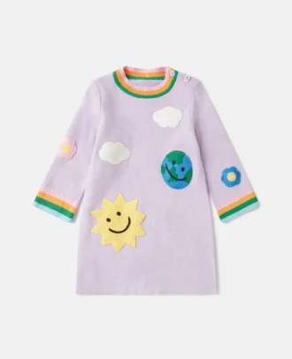 Earth Friends Sweaterkleid mit Grafikstickerei