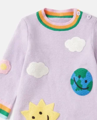 Earth Friends Sweaterkleid mit Grafikstickerei