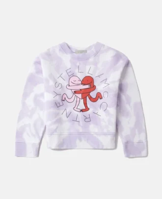 Earth Friends Sweatshirt mit Rundhalsausschnitt und Grafik-Tie-Dye-Muster