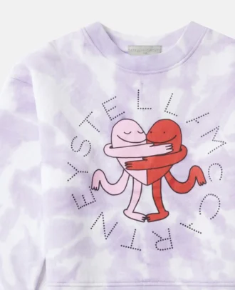 Earth Friends Sweatshirt mit Rundhalsausschnitt und Grafik-Tie-Dye-Muster