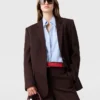 Einreihiger Blazer mit Spitzkragen