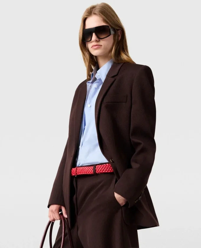 Einreihiger Blazer mit Spitzkragen
