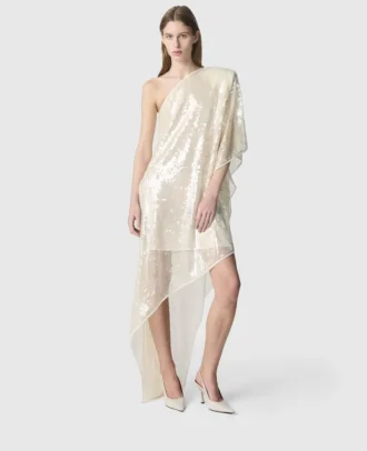 Einärmeliges Paillettenkleid