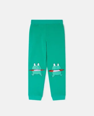 Elastische Jogginghose mit Frosch-Print