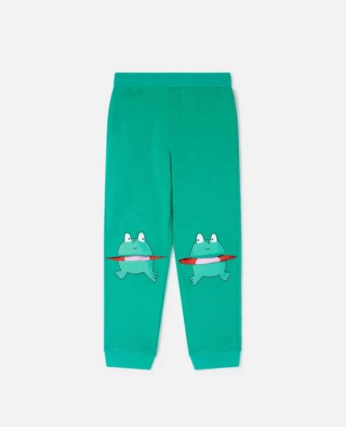 Elastische Jogginghose mit Frosch-Print