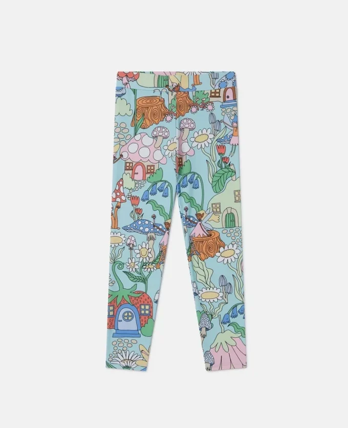 Elastische Leggings mit Waldprint