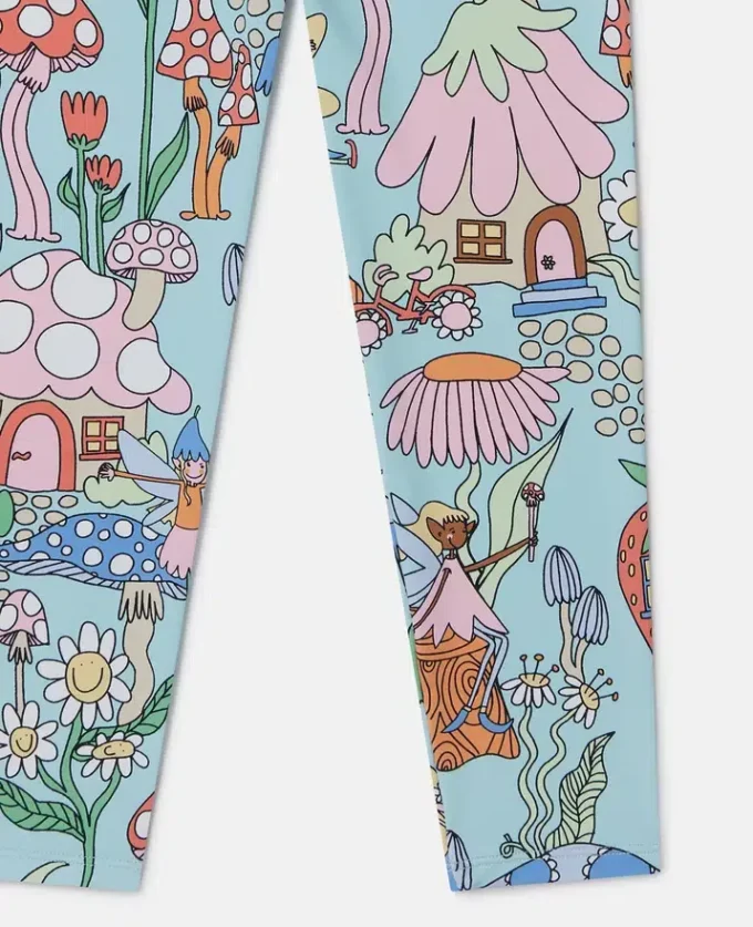 Elastische Leggings mit Waldprint