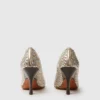 Elsa  Gewebte Metallic-Pumps mit Kitten-Absatz