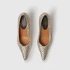 Elsa  Gewebte Metallic-Pumps mit Kitten-Absatz