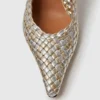 Elsa  Gewebte Metallic-Pumps mit Kitten-Absatz