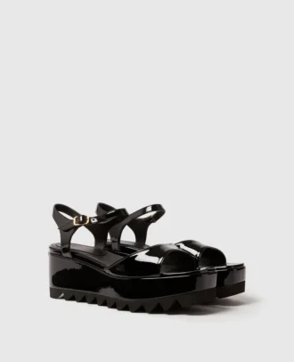 Elyse Lack-Plateausandalen