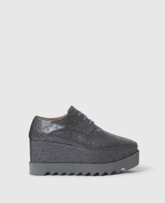 Elyse Plateau-Schuhe aus Straußenleder