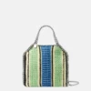 Falabella gestreifte Mini-Tasche aus Baumwollhäkelarbeit
