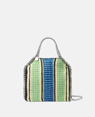 Falabella gestreifte Mini-Tasche aus Baumwollhäkelarbeit