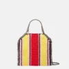 Falabella gestreifte Mini-Tasche aus Baumwollhäkelarbeit