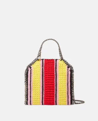 Falabella gestreifte Mini-Tasche aus Baumwollhäkelarbeit