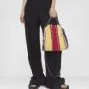 Falabella gestreifte Mini-Tasche aus Baumwollhäkelarbeit