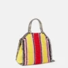 Falabella gestreifte Mini-Tasche aus Baumwollhäkelarbeit