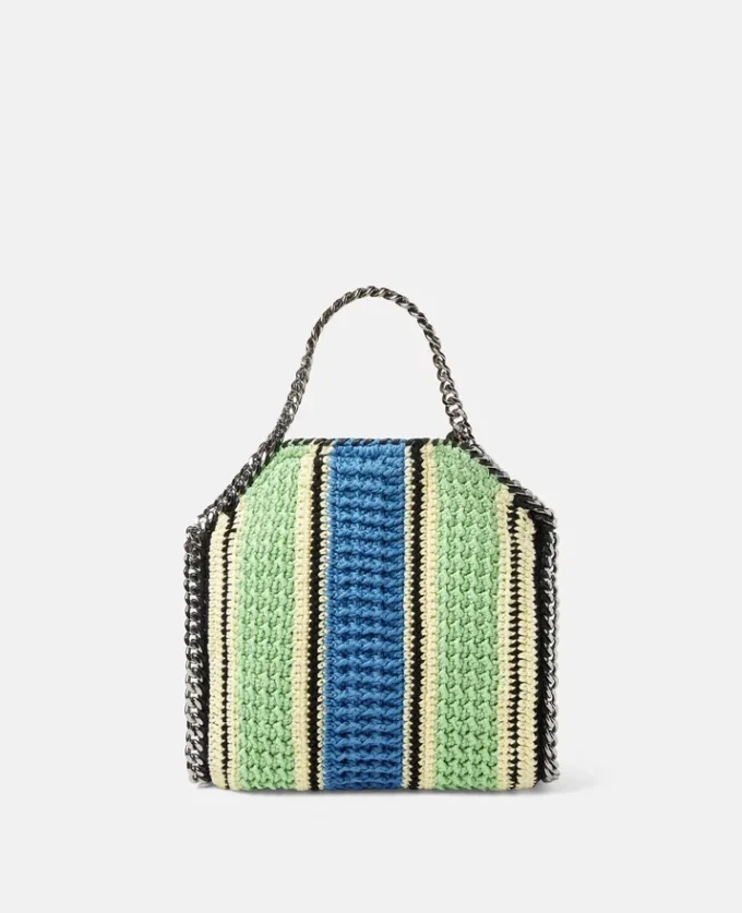 Falabella gestreifte Mini-Tasche aus Baumwollhäkelarbeit