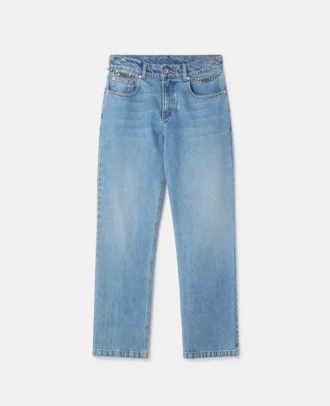 Falabella Ketten-Cropped-Jeans in heller Waschung