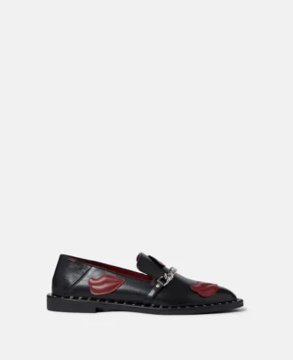 Falabella Loafer mit Lippenapplikation
