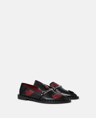 Falabella Loafer mit Lippenapplikation