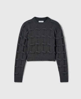 Falabella Pullover mit Rundhalsausschnitt und Zopfmuster