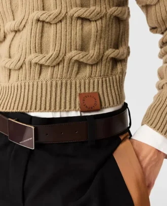 Falabella Pullover mit Rundhalsausschnitt und Zopfmuster