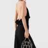 Tief ausgeschnittenes Maxikleid mit Kristall-Halterneck