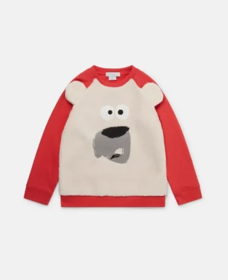 Fleece-Sweatshirt mit Eisbärenprint